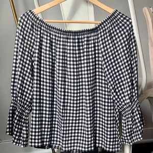 Sanctuary Gingham Off Shoulder Blouse